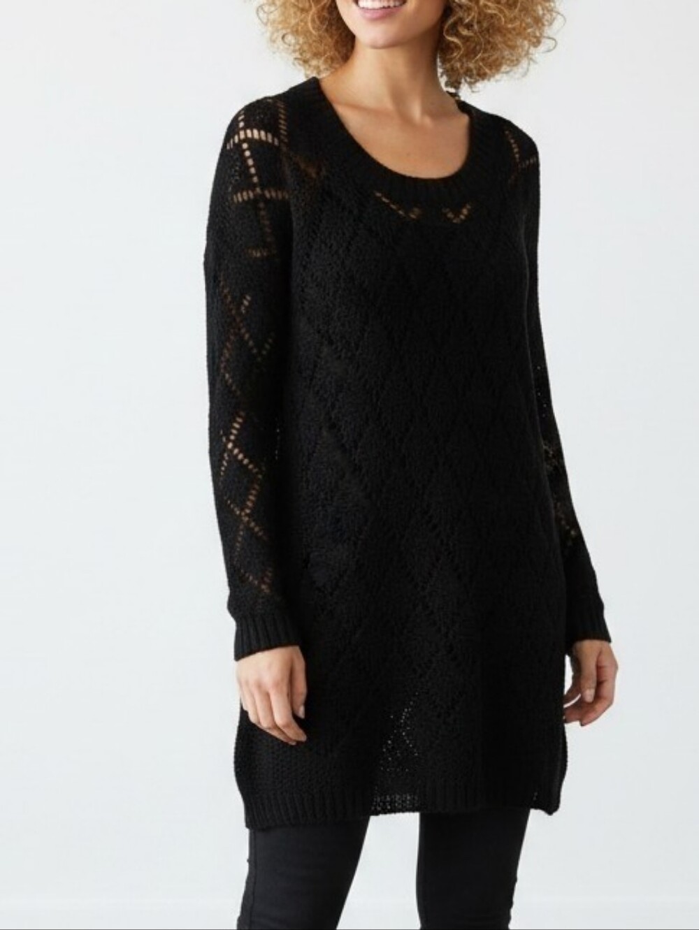 White House Black Market NWT Embellished Black Tunic XS